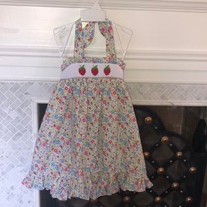 Girl’s 4T NWT Smocked Strawberries Sundress